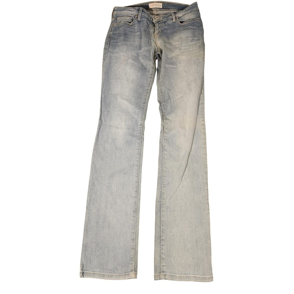 Vintage Y2K Guess Jeans Womens 31 Light Wash Mid Rise Straight Stretch Denim Fox